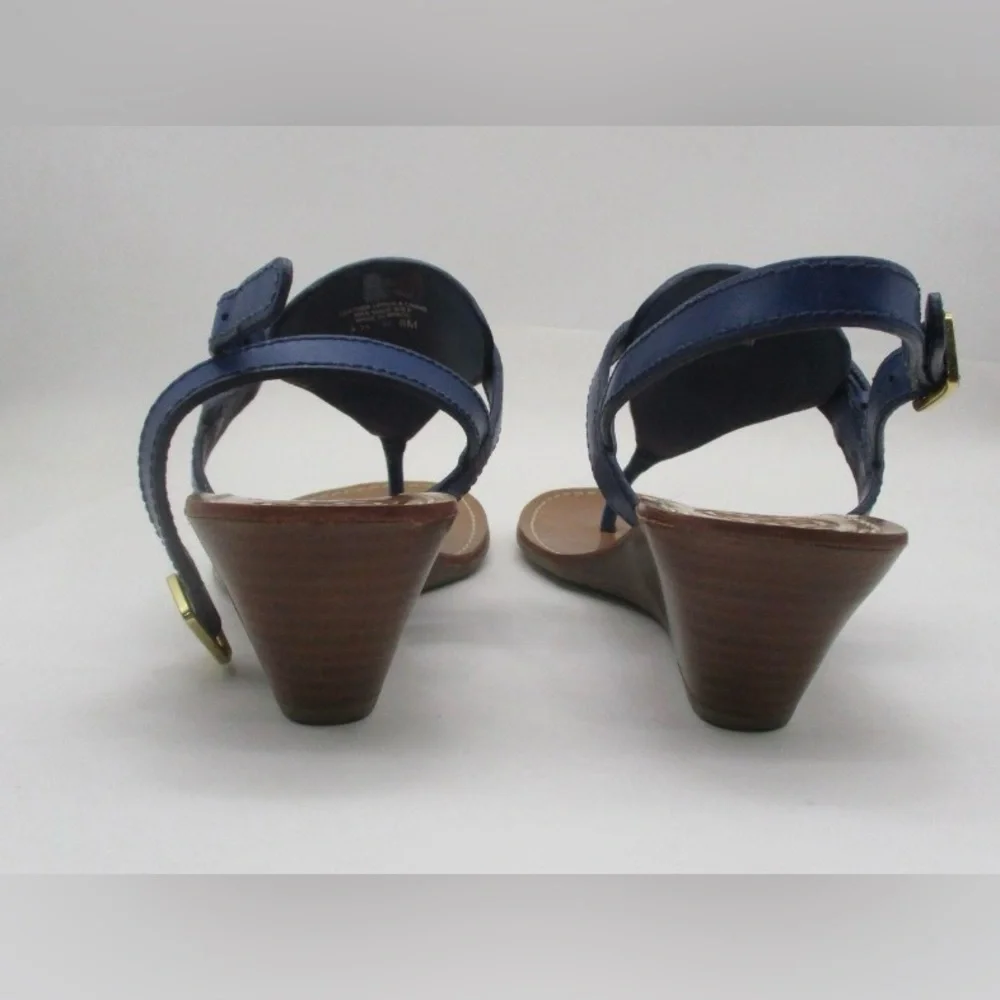Tory Burch Royal Blue Casey Leather Sandals (Size 8)